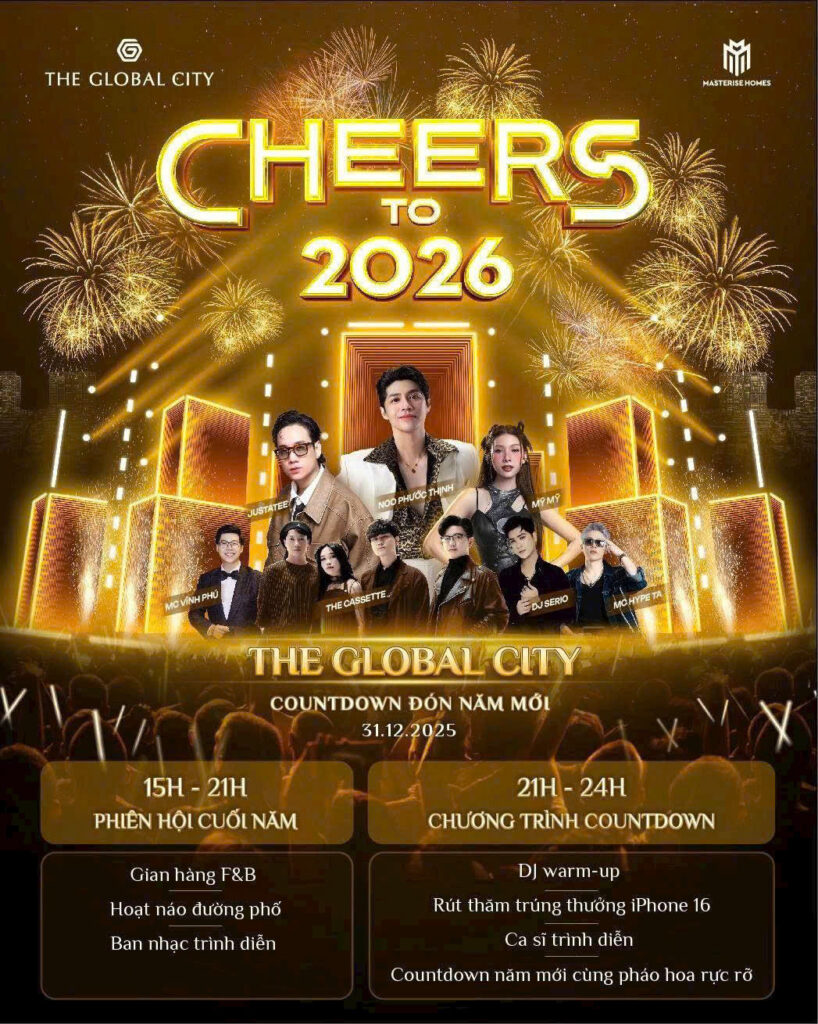 CountDownt 2026 tại The Global City cùng Dàn Lineup "Triệu view"
